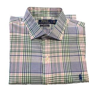 Polo Ralph Lauren Men's Long Sleeve Plaid Button-Up Shirt, Slim Fit, Stretch, L
